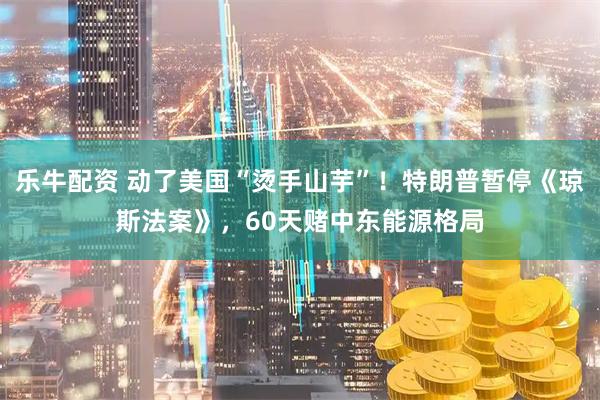 乐牛配资 动了美国“烫手山芋”!特朗普暂停《琼斯法案》,60天赌中东能源格局